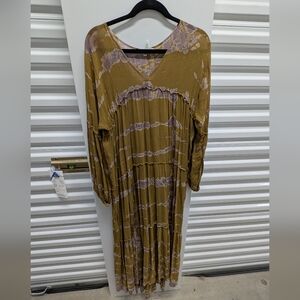 Young Fabulous & Broke Tie-Dye Maxi Dress in Olive and Lavender